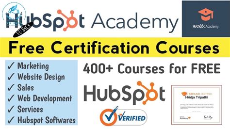 hubspot academy certification courses.